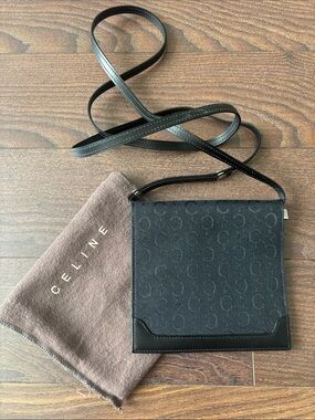 Celine Black Monogram Canvas Crossbody Bag